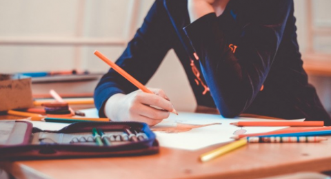 Image of student working independently