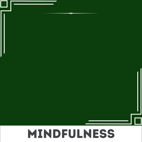 Decorative button that says Mindfulness